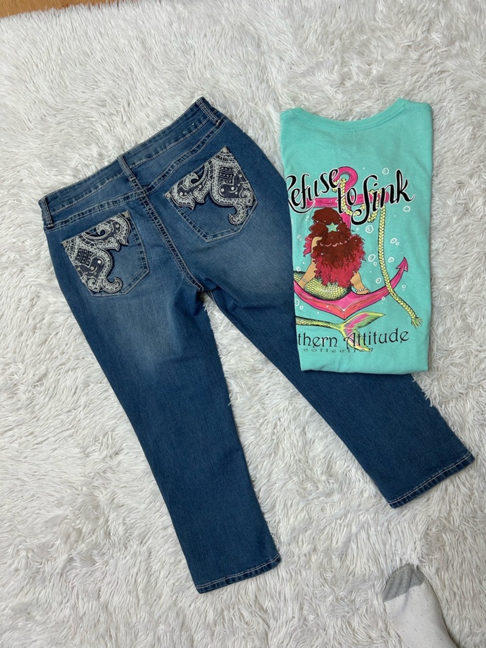 ND Denim Capris Size 10 with - FREE TSHIRT